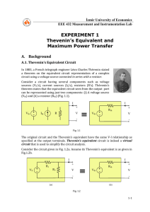 Thevenin`s Equivalent and Maximum Power Transfer