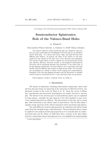 Semiconductor Spintronics: Role of the Valence
