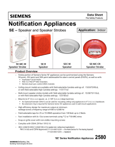 2580: `SE` and `SEC` Series of notification appliances