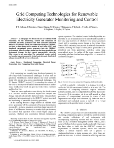 Grid Computing Technologies for Renewable Electricity Generator
