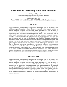 Route Selection Considering Travel Time Variability