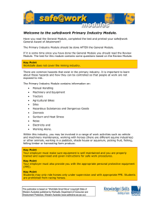 Primary Industry Module - Department of Education and Training