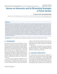 Review on Harmonics and its Eliminating Strategies in Power System