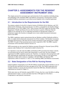 Minimum Data Set 3.0 Resident Assessment Instrument User`s Manual