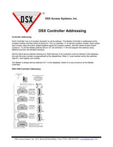 DSX Controller Addressing - DSX Access Systems, Inc.