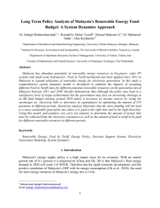 Long Term Policy Analysis of Malaysia`s Renewable Energy Fund