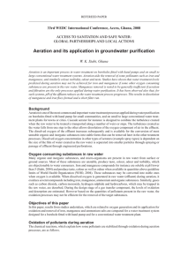 Aeration and its application in groundwater purification