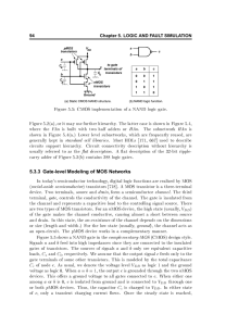 Figure 5.5: CMOS implementation of a NAND logic gate. Figure 5.2