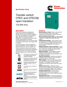 Transfer switch OTEC and OTECSE open transition