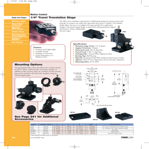 1/4" Travel Translation Stage Mounting Options See Page 241 for