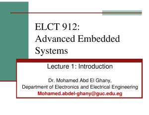 ELCT 912: Advanced Embedded Systems - GUC