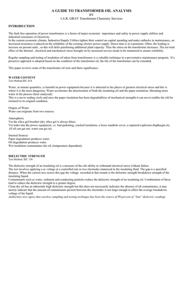 Transformer Oil Analysis Guide: Testing & Maintenance