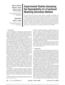 Experimental Studies Assessing the Repeatability of a Functional