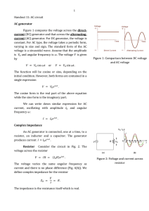 Handout 11: AC circuit AC generator Figure 1 compares the voltage