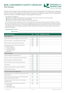Risk Assessment/Safety Checklist for Events