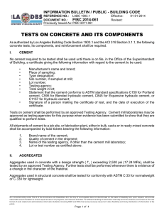 tests on concrete and its components