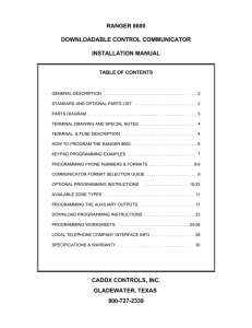 Caddx Ranger 8600 Manual