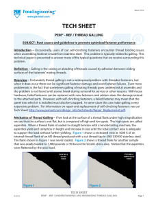 NEW Tech Sheet – Thread galling and the