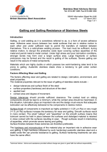 SSAS5.60-Galling and Galling Resistance of Stainless Steels