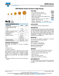 VDRH Series VDR Metal Oxide Varistors High Surge