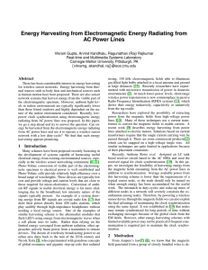 Energy Harvesting from Electromagnetic Energy Radiating from AC