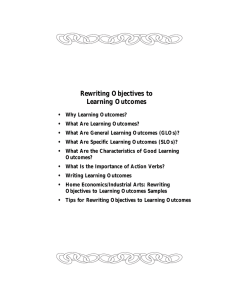 Rewriting Objectives to Learning Outcomes