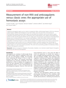 Measurement of non-VKA oral anticoagulants