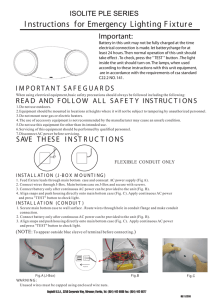 Instructions for Emergency Lighting Fixture