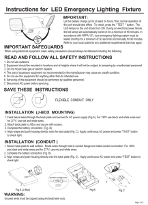 Instructions for LED Emergency Lighting Fixture - E