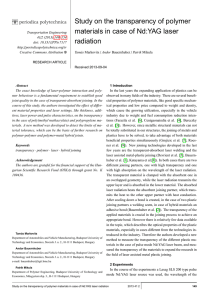 Study on the transparency of polymer materials in case of Nd:YAG