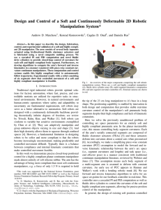 Design and Control of a Soft and Continuously Deformable 2D