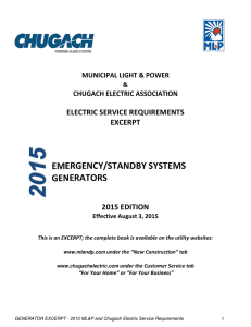 emergency/standby systems generators