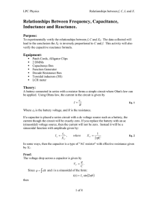 Relationships Between Frequency, Capacitance