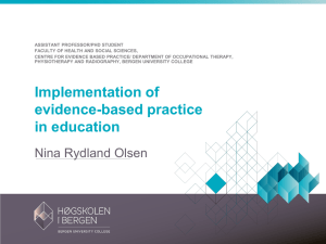 Implementation of evidence-based practice in education