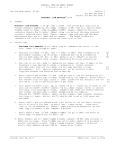 OPTIONAL CALLING PLANS TARIFF P.S.C.-D.C.