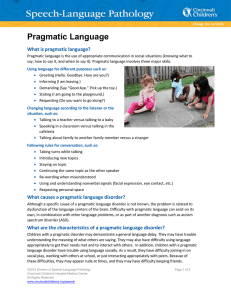Speech - Pragmatic Language - Cincinnati Children`s Hospital