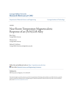 Near Room Temperature Magnetocaloric Response of an (FeNi)ZrB