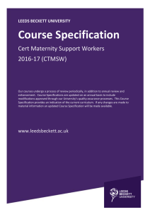 Course Specification - Find a Course at Leeds Beckett University
