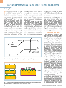 Inorganic Photovoltaic Solar Cells: Silicon and Beyond