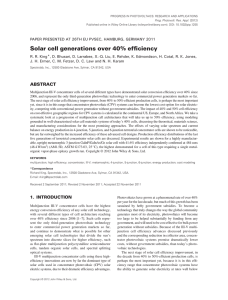 Solar cell generations over 40% efficiency