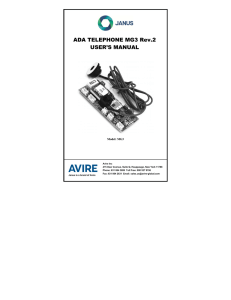 ADA TELEPHONE MG3 Rev.2 USER`S MANUAL