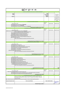 Course # Course Title Semester Taken Credits Earned Breadth