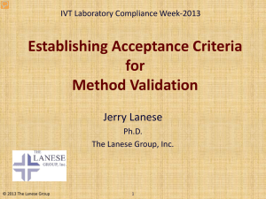 Establishing Acceptance Criteria for Method Validation