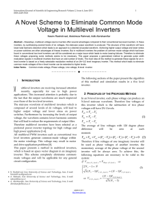 A Novel Scheme to Eliminate Common Mode Voltage in Multilevel