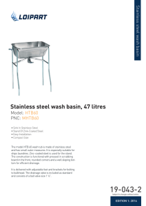 Stainless steel wash basin, 47 litres