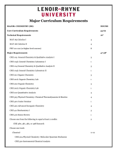 Chemistry Major Requirements - Lenoir
