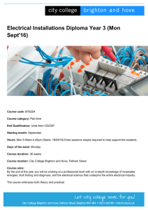 Electrical Installations Diploma Year 3 (Mon Sept`16)