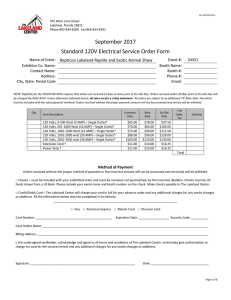 September 2017 Standard 120V Electrical Service Order