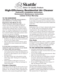 High-Efficiency Residential Air Cleaner
