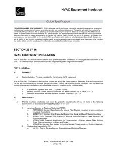 HVAC Equipment Insulation Guide Specifications
